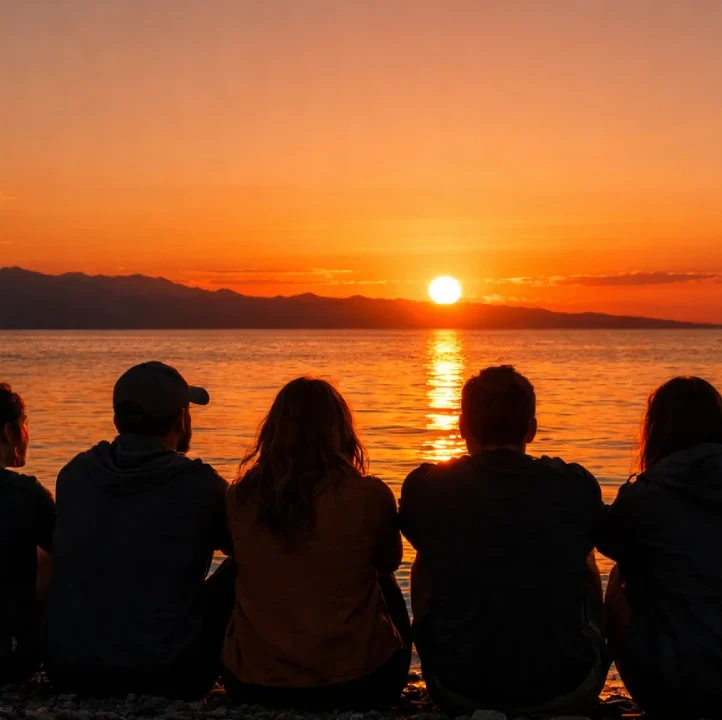 Закат на озере Алаколь, фото Inju Luxury Residence